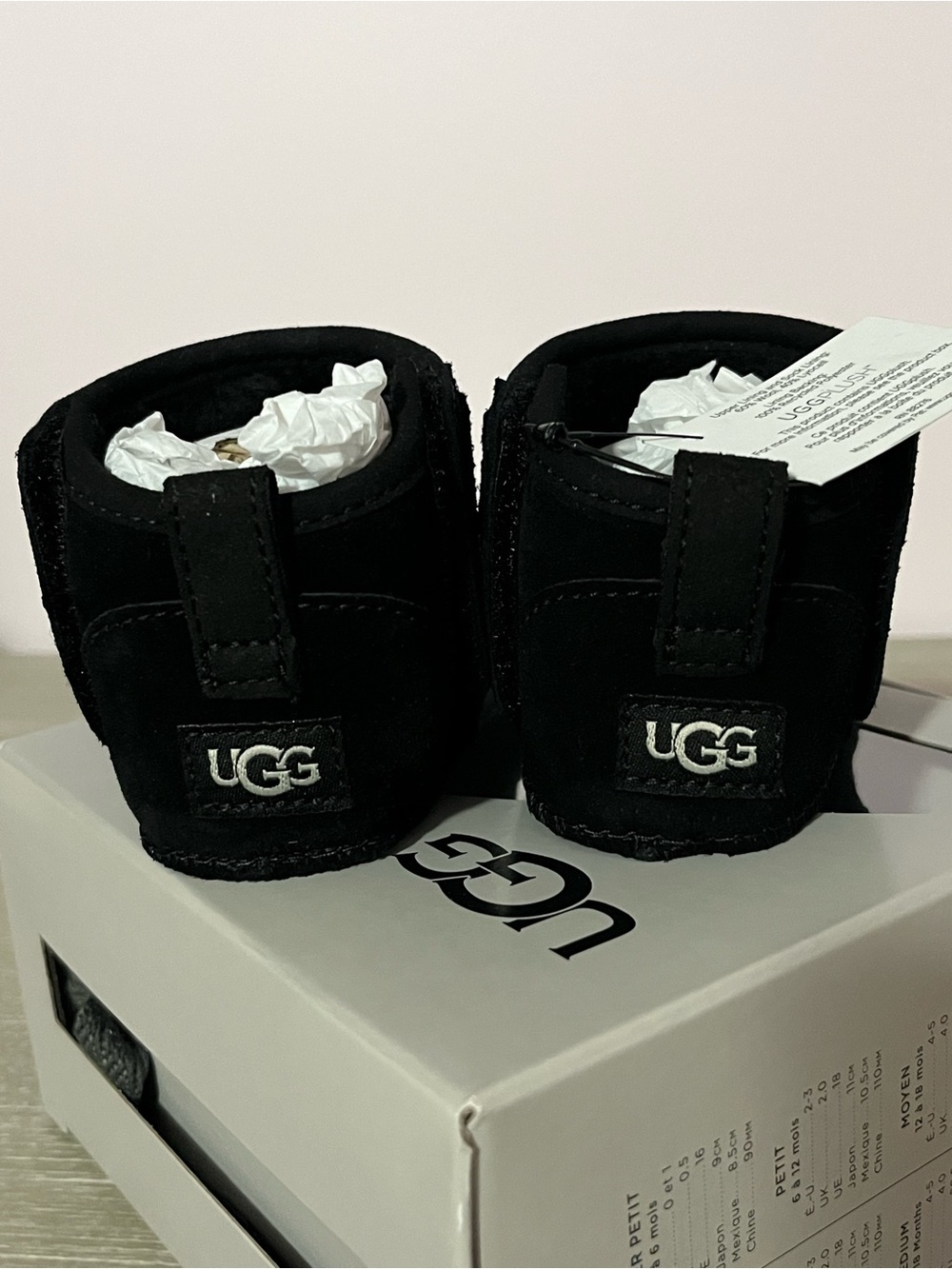 UGG Kids Black Suede Short Boots